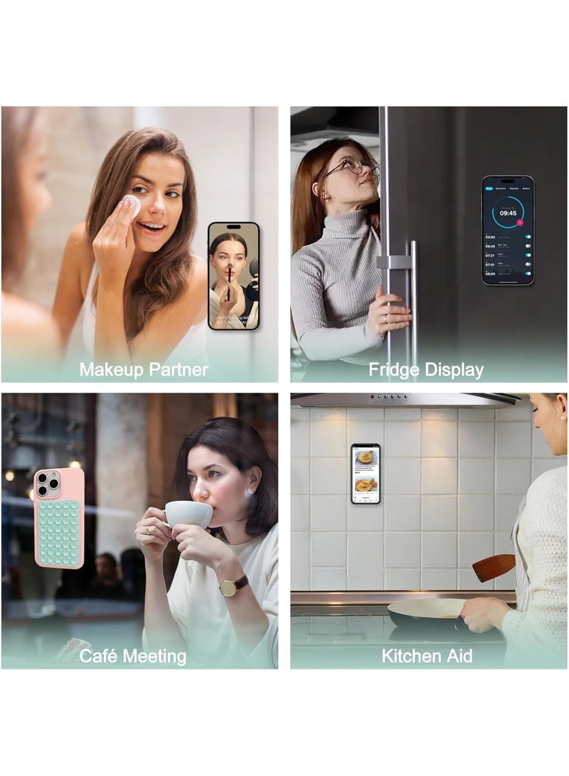 Silicone Suction Cup Phone Case Mount Double Sided, Hands-Free Strong Grip Phone Holder for Selfies, Videos, Desk, Car – Universal Silicone Phone Stand Compatible with iPhone and Android (Fuchsia) - Image 4