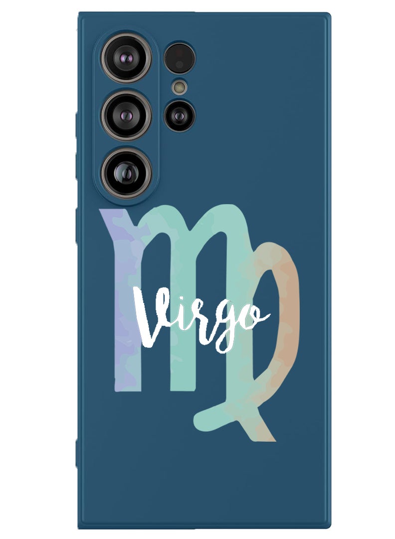 Theodor Protective Slim Fit Case Liquid Silicone Cover with Full Body Protection Anti-Scratch Shockproof Case For Samsung Galaxy S25 Ultra (Blue) - Virgo - Image 1