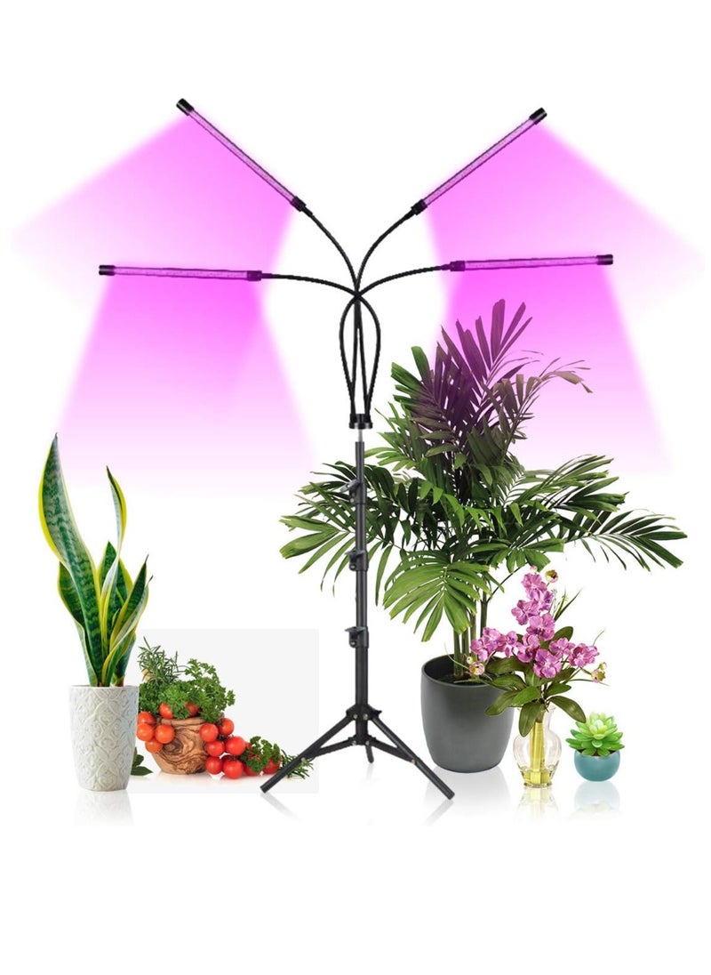 Midwest Grow Lights with Stand, 80 LED Floor Grow Light for Indoor Plants with Red Blue & Mixed Spectrum,Plant Growing Lamps with 10 Dimmable Levels, 3/9/12H Timer,3 Light Modes,Tripod Adjustable  - Image 1
