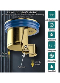 Oasisgalore Toilet Floor Drain Deodorizing Core, Drain Plug Bathroom Tub, Anti-Backflow Drain Core Deodorant Plug, Floor Filter Plug Drain Core (Color : Gold, Size : 2pc)  - Image 5