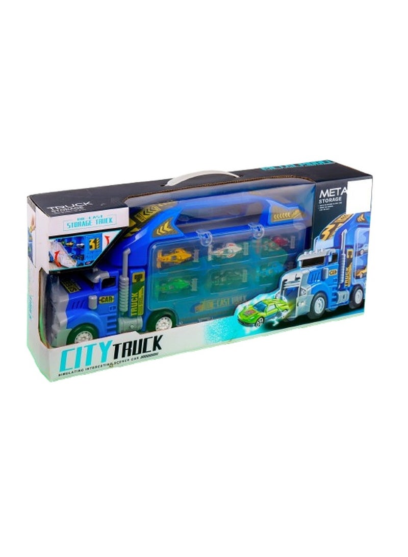 City Truck Die Cast Storage Truck with Light and Music - 4988 - Image 1