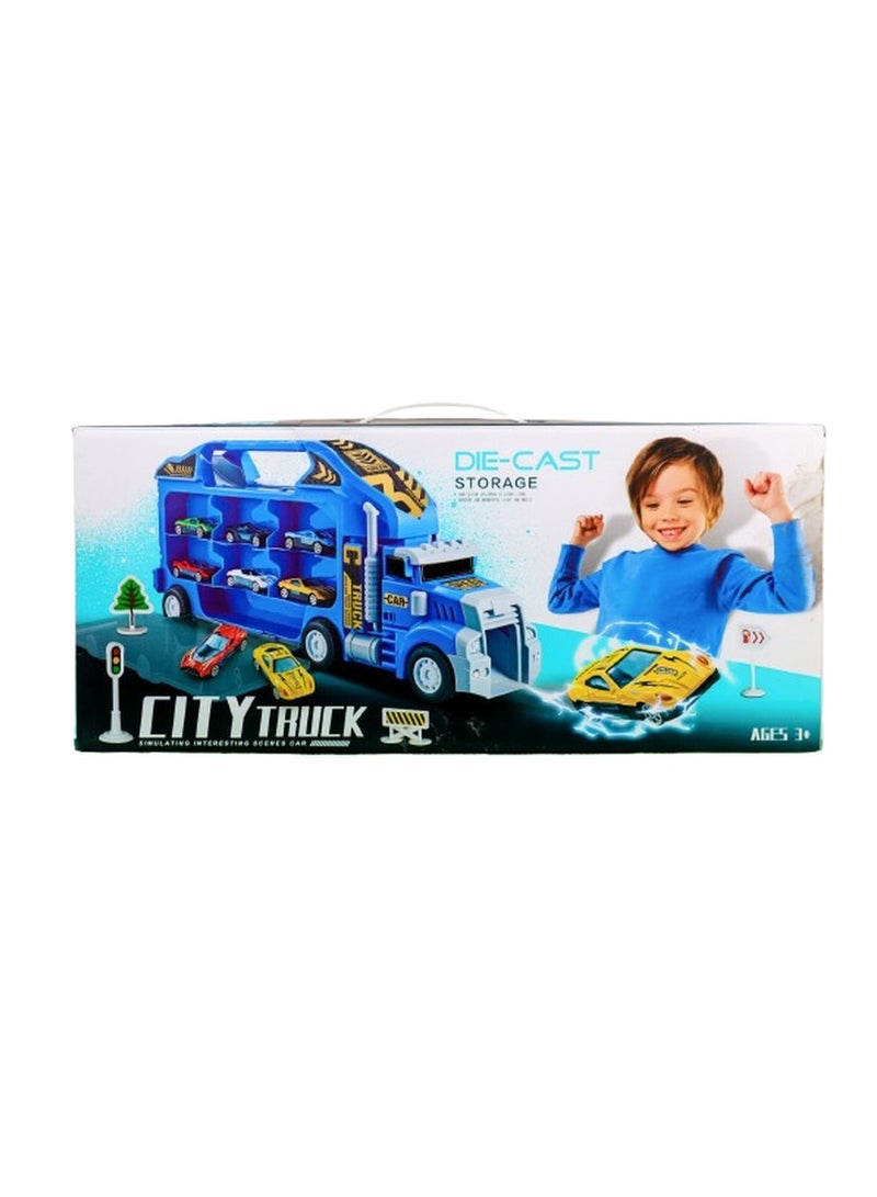 City Truck Die Cast Storage Truck with Light and Music - 4988 - Image 3