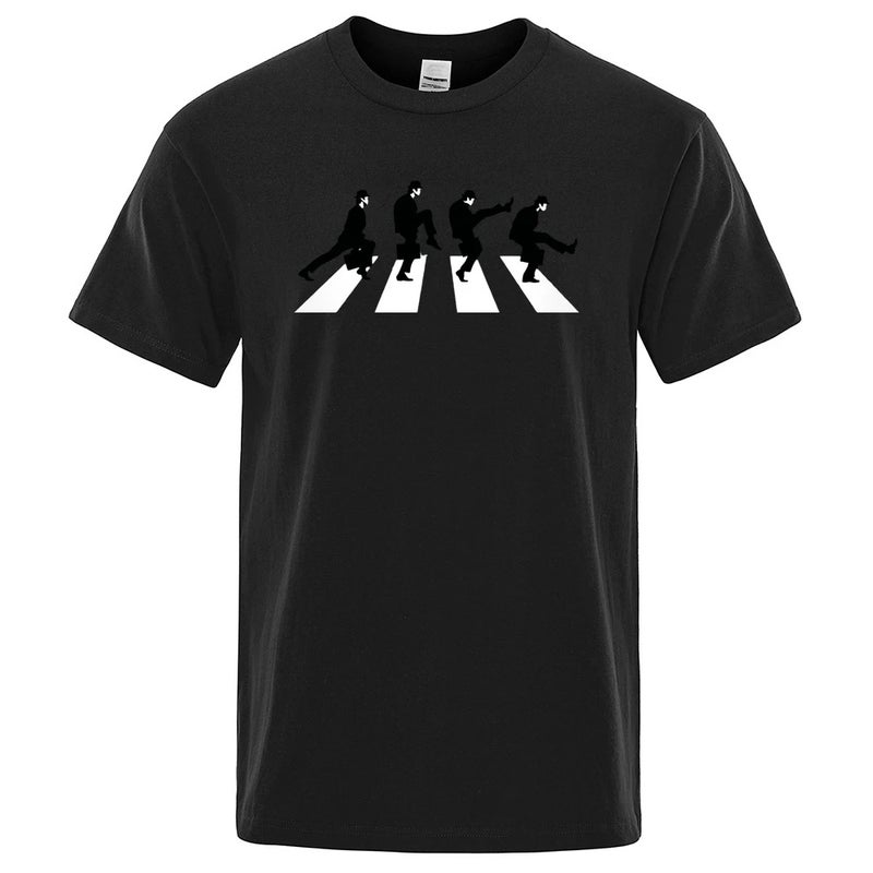 Men'S Monty Python Silly Step Department Fashion Funny Short-Sleeved Cotton Oversized Personalized T-Shirt - Image 1