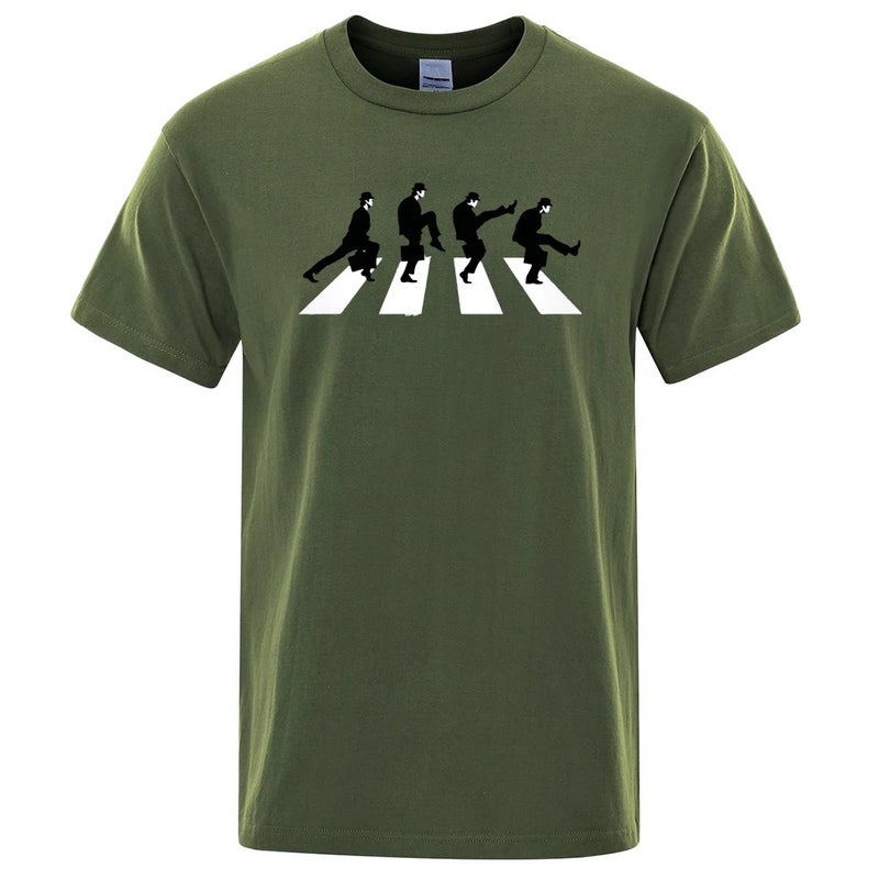 Men'S Monty Python Silly Step Department Fashion Funny Short-Sleeved Cotton Oversized Personalized T-Shirt - Image 3