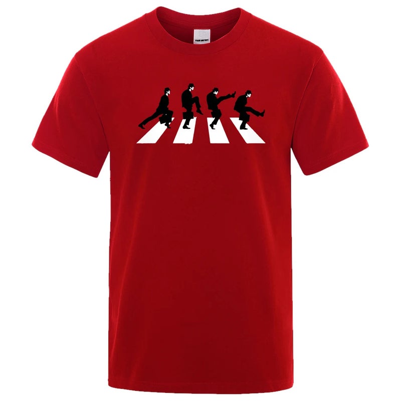 Men'S Monty Python Silly Step Department Fashion Funny Short-Sleeved Cotton Oversized Personalized T-Shirt - Image 5