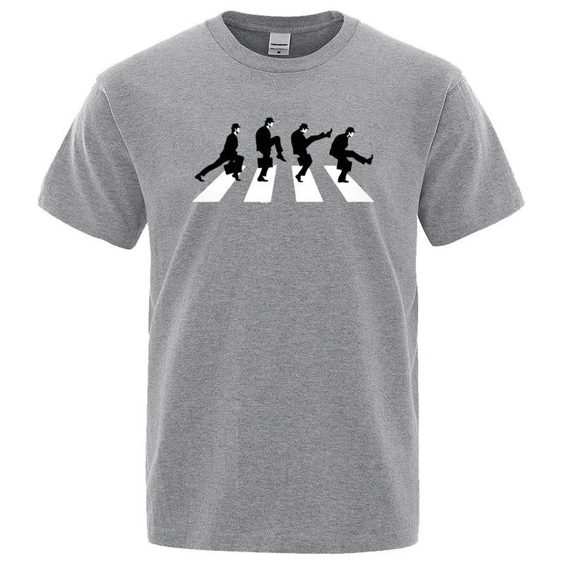 Men'S Monty Python Silly Step Department Fashion Funny Short-Sleeved Cotton Oversized Personalized T-Shirt - Image 2