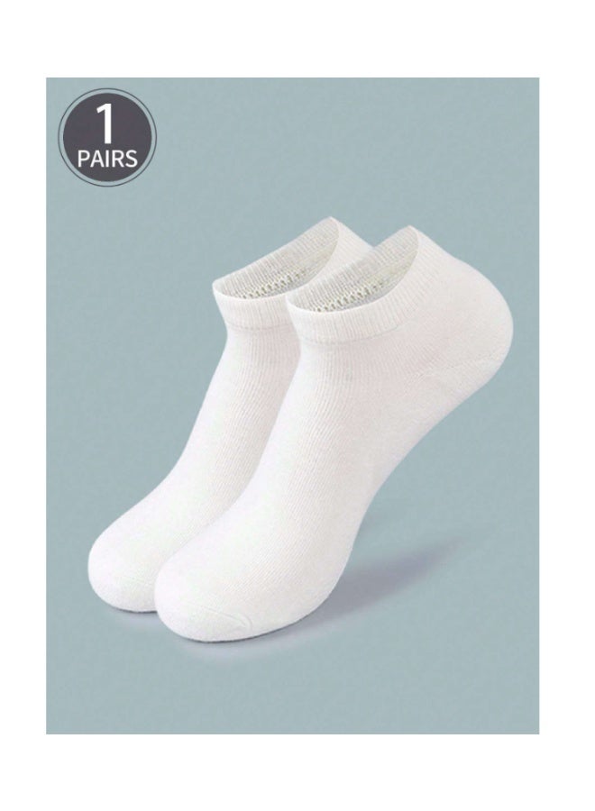 5 pairs White, thin, breathable low-cut socks for men and women; suitable for school and the gym (Sizes 39-42) - Image 3