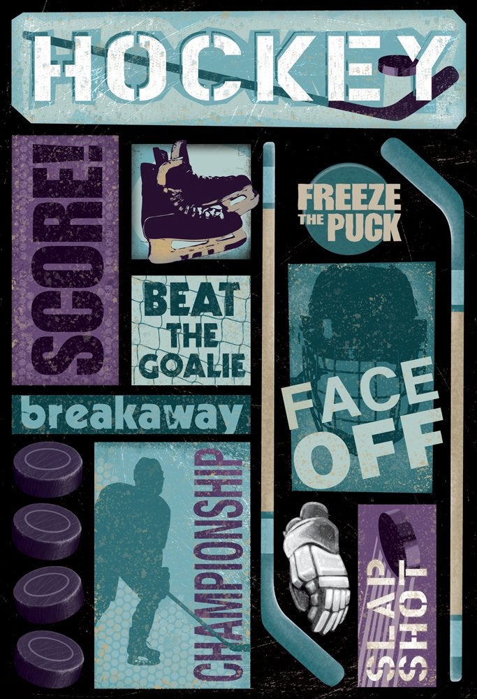 Karen Foster Design Acid and Lignin Free Scrapbooking Sticker Sheet, Hockey Goal - Image 2