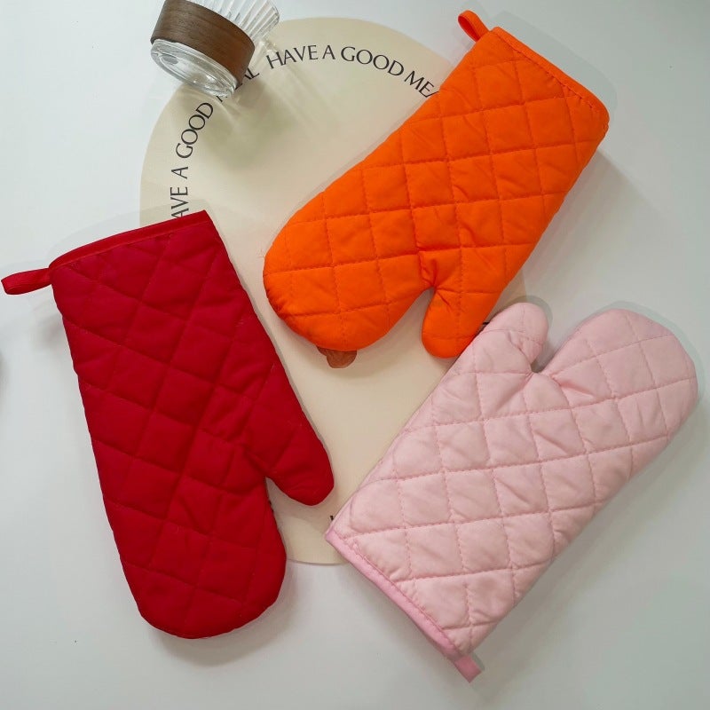 Thick Cotton Microwave Oven Gloves Red (single) - Image 4