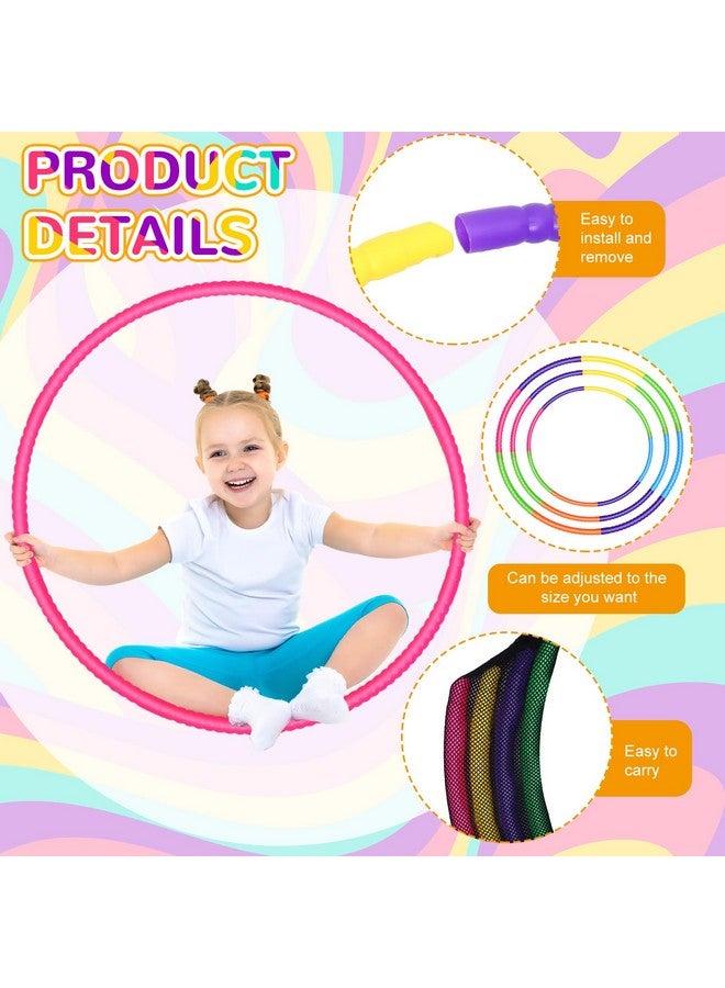 سراتي مجموعة من 6 حلقات تمارين بلاستيكية قابلة للفصل والتعديل من سرات، حلقات تثبيت متعددة الألوان، ألعاب ملعب للبنات والأولاد، رياضات، تمارين، لعب، ألعاب حفلات، إكليل عيد الميلاد، تدريب الكلاب - Image 3