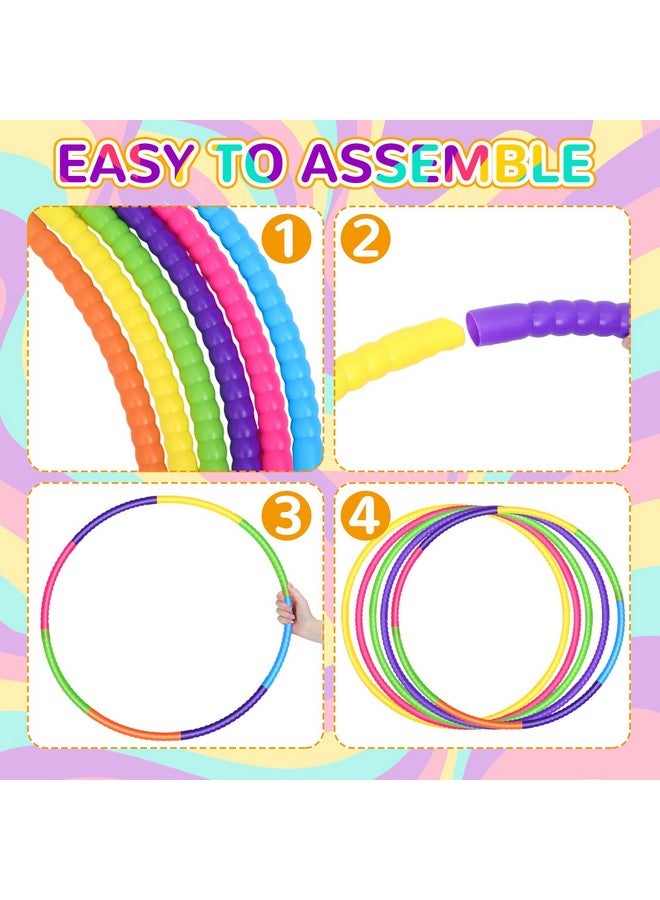 سراتي مجموعة من 6 حلقات تمارين بلاستيكية قابلة للفصل والتعديل من سرات، حلقات تثبيت متعددة الألوان، ألعاب ملعب للبنات والأولاد، رياضات، تمارين، لعب، ألعاب حفلات، إكليل عيد الميلاد، تدريب الكلاب - Image 4