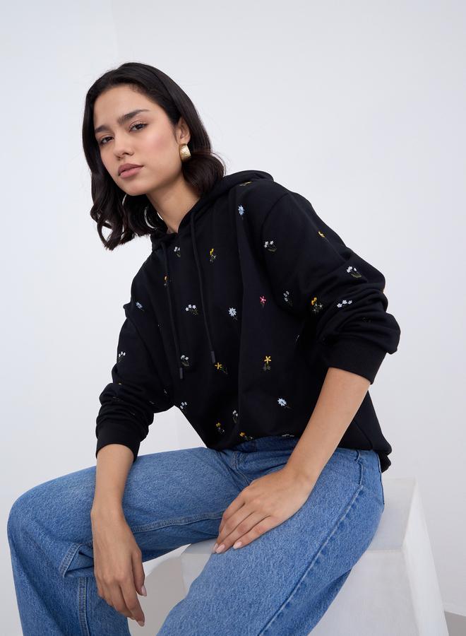 Styli Embroidered Floral Hoodie - Image 1