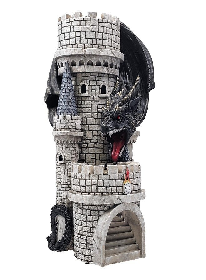 Forged Dice Co. Dragon’s Keep Dice Tower - Hand Painted Dice Rolling Tower Castle with LED Lights, Made from Heavy Duty Resin - Compatible with DND Accessories, D&D 5e, and Standard RPG Dice (Black) - Image 1