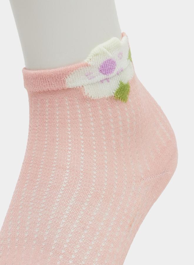 Styli Pack of 5 - Girls Flower Pattern Socks - Image 5