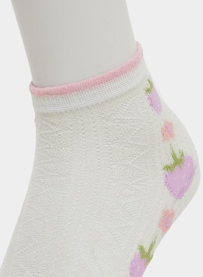 Styli Pack of 5 - Girls Flower Pattern Socks - Image 3