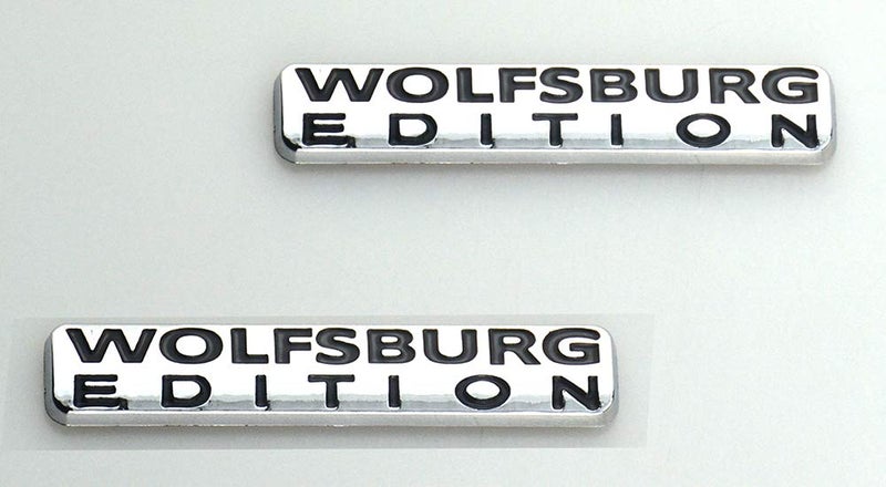 مجموعة مزدوجة شارة ملصق لوحة تعديل إصدار وولفسبورغ لاستبدال جانب الفيندر صندوق السيارة الداخلي نافذة أمامية كروم أسود