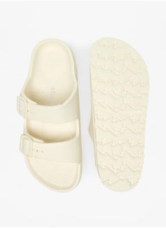 Celeste Womens Solid Slip-On Sandals with Buckle Detail  - Image 5