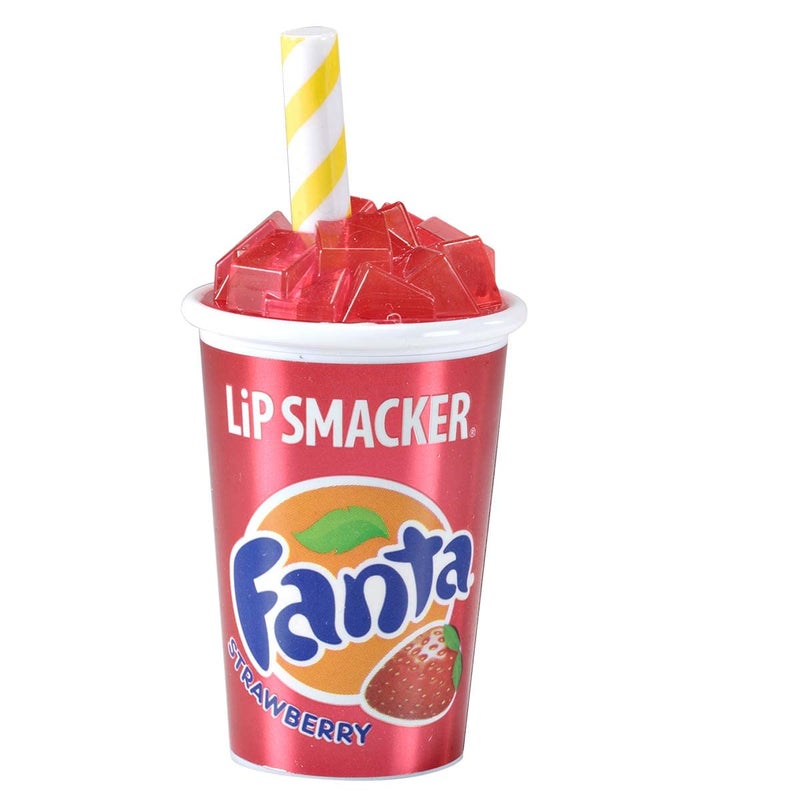 Lip Smacker Coca Cola Lip Balm Moisturizing Collectible Beverage Cup Design Sheer Finish for Smooth Lips  Strawberry Fanta