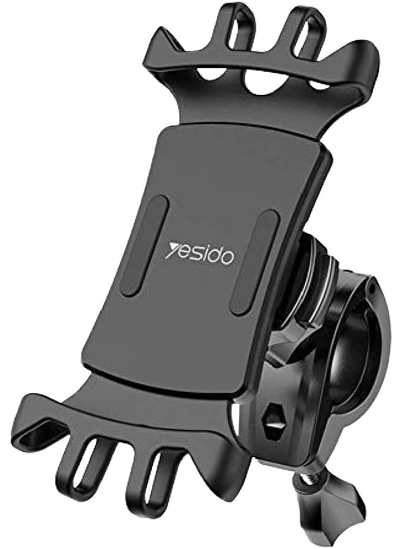 Yesido Bicycle Bracket C66 - Black | Universal Bike Phone Holder | 360° Rotation | Shockproof & Anti-Slip Mount | Handlebar Mobile Stand for Cycling & E-Scooters - Image 1