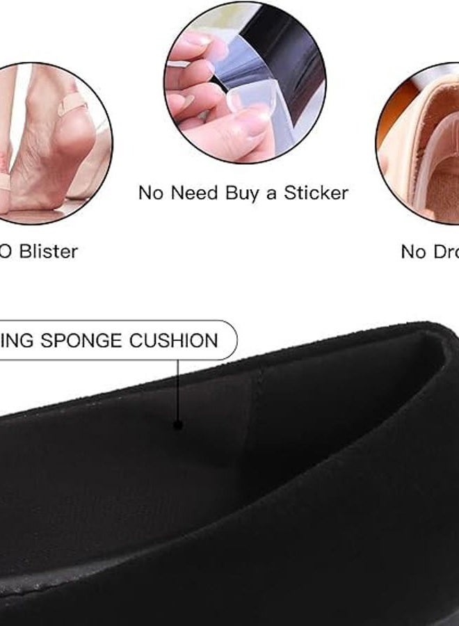 MUSSHOE Flat Shoes Women Comfortable Pointed Toe Slip on Women's Flats, Black Suede, 8 - Image 3
