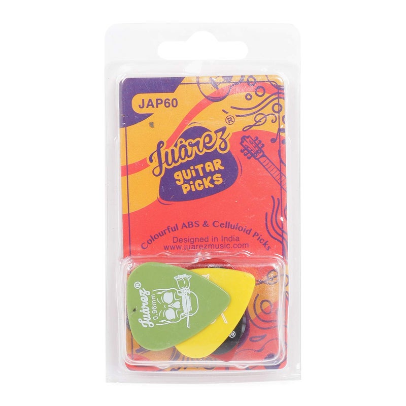 Juarez JAP60 Guitar Plectrums Pick Set of Various Thickness, 6 Pieces (Celluloid + ABS), Colours Random - Image 2