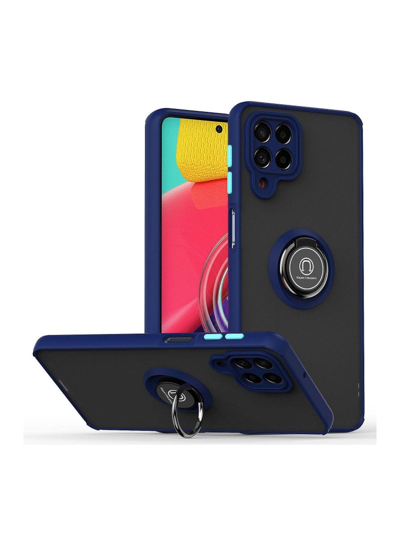 Y&D Samsung Galaxy M33 5G Case, Protective Back Cover Metal Ring Case for Samsung M33 5G Blue - Image 1