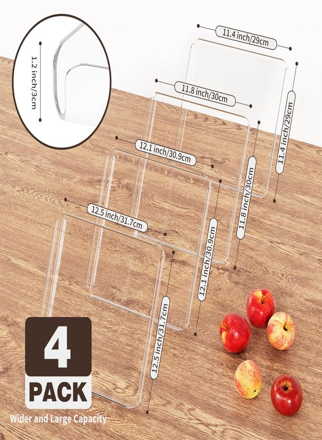 HeiMma 4 Pcs Premium Acrylic Serving Trays for Party, 12 x 12 Heavy Duty Clear Serving Platters and Trays for Food Cupcake Dessert Cookie Bakery Snack Charolas para Postres for Buffet Table, Square Stackable - Image 2