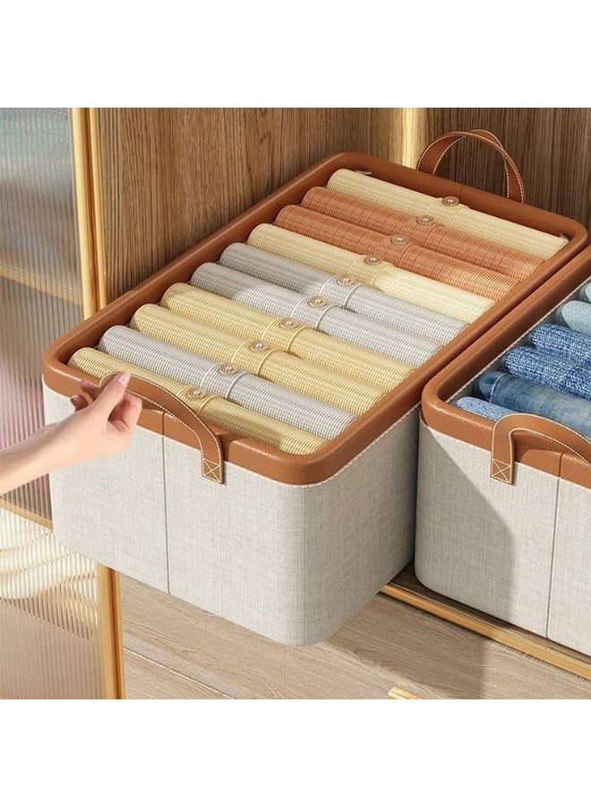 Anmi 3-Pack Foldable Storage Bins, 35L Fabric Cubes with Metal Frame | Wardrobe Closet Organizer for Clothes, Toys, Shelves | Home Organization - Image 5