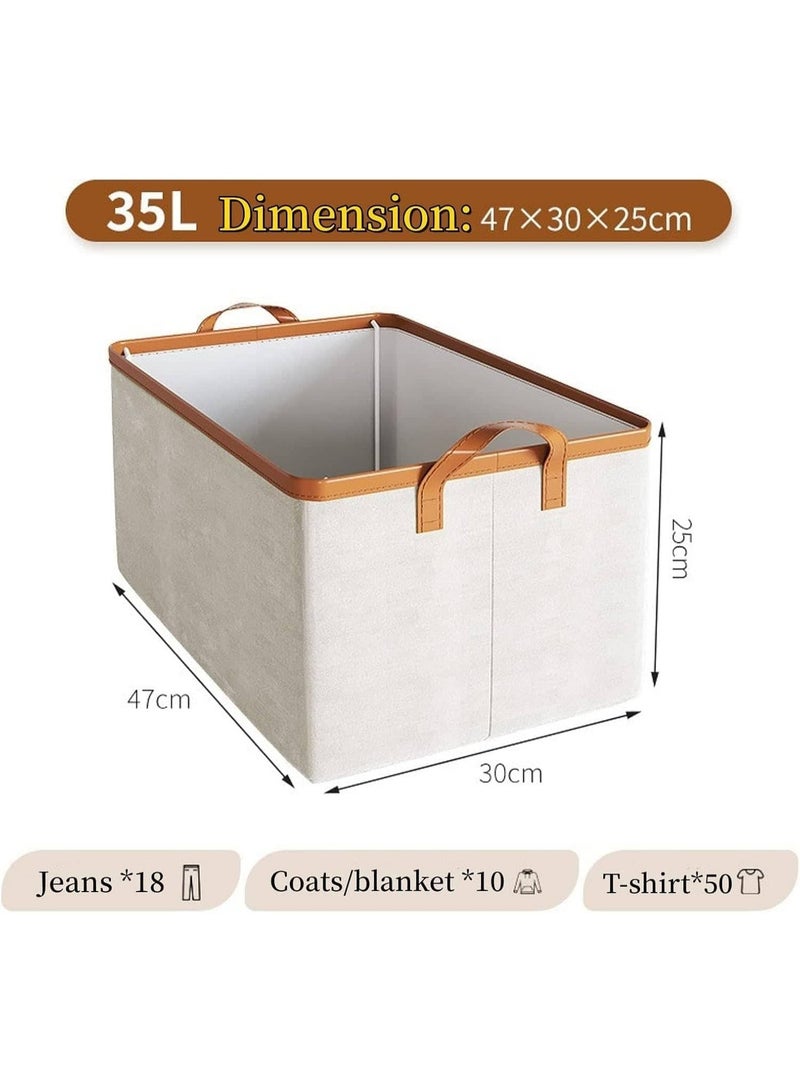 Anmi 3-Pack Foldable Storage Bins, 35L Fabric Cubes with Metal Frame | Wardrobe Closet Organizer for Clothes, Toys, Shelves | Home Organization - Image 3