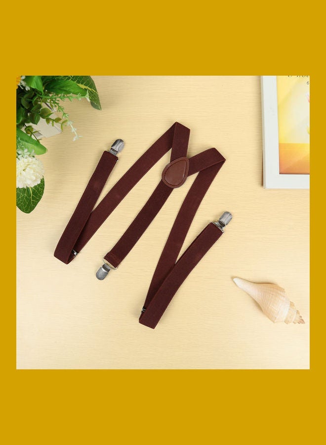 Y-Shaped Clip-On Adjustable Suspender Belt Brown - Image 2