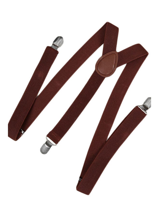 Y-Shaped Clip-On Adjustable Suspender Belt Brown - Image 1
