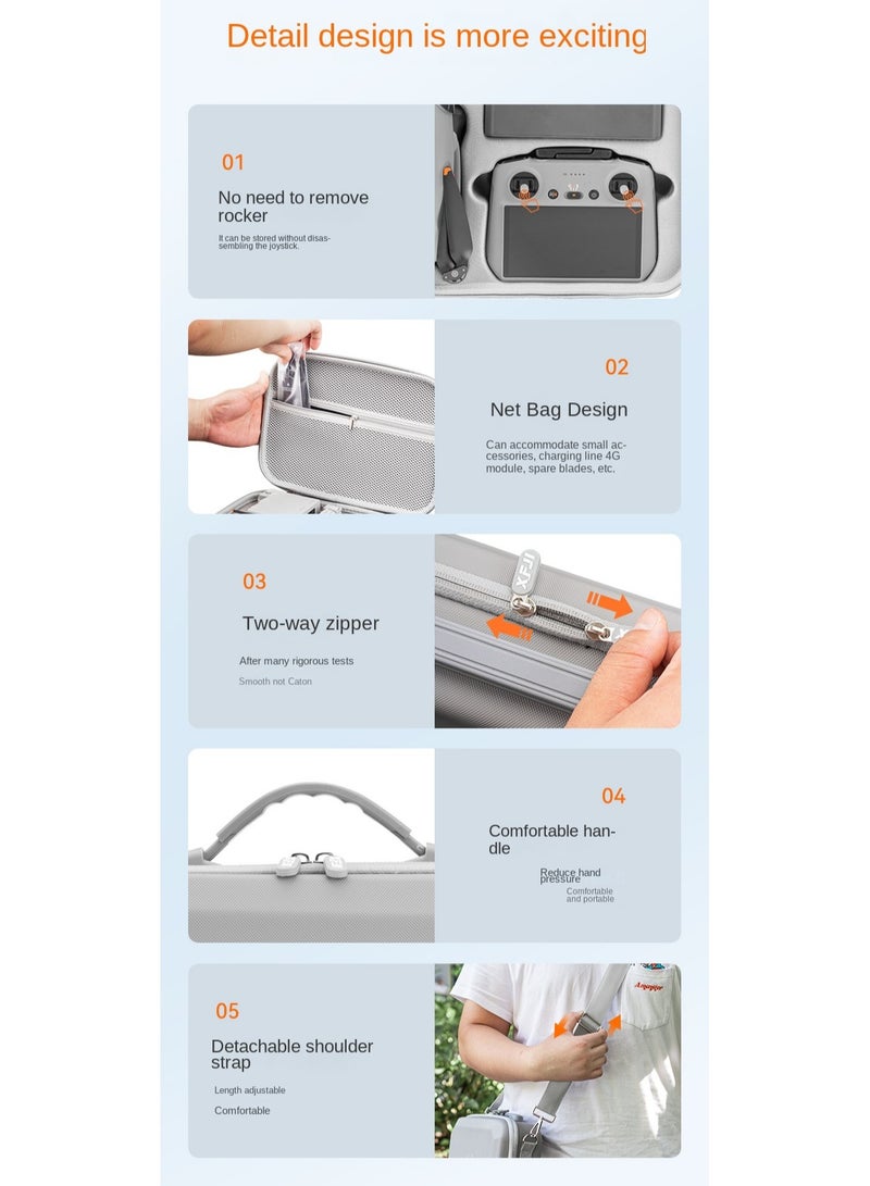 For DJI Mini 4 Pro Drone Storage Bag, Large Capacity Crossbody Backpack, Waterproof PU Leather, Shockproof  Scratch-Resistant, Eco-Friendly, 1:1 Precision Mold, Travel-Friendly Full Set Accessories