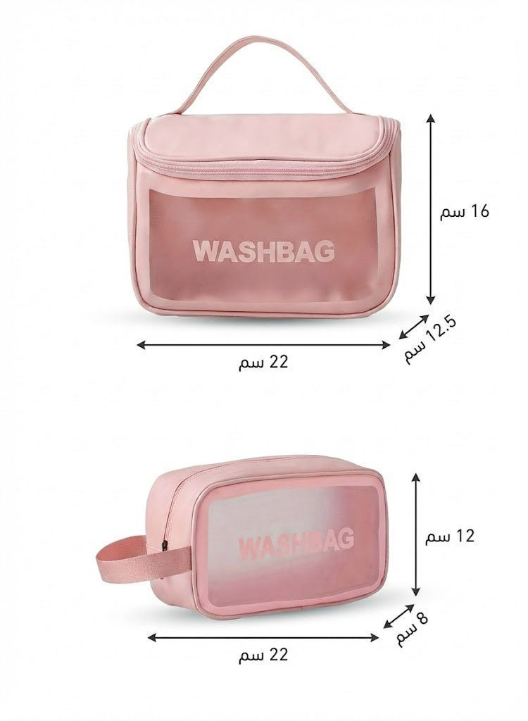 TRENZ Pink Makeup Bag Set, 2 PCS (Z14) – Travel Cosmetic Organizer & Wash Bag Pouches - Image 4