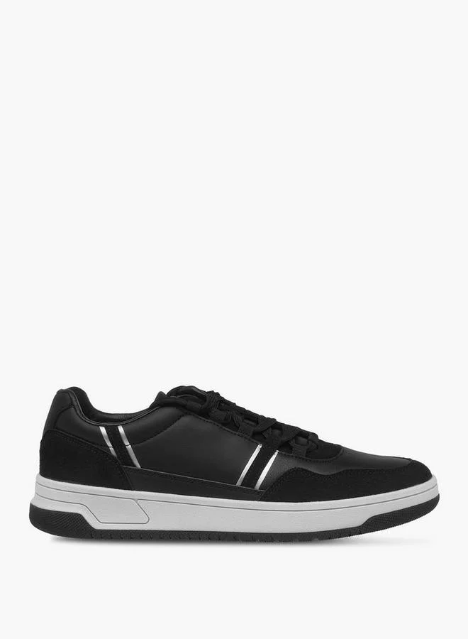 LBL by Shoexpress BLACK Men's Panelled Sneakers with Lace-Up Closure for Men | Best Price UAE