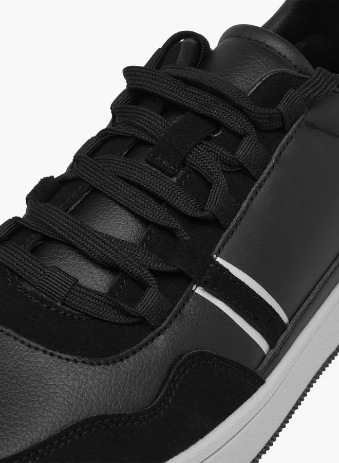 LBL by Shoexpress BLACK Men's Panelled Sneakers with Lace-Up Closure for Men | Best Price UAE