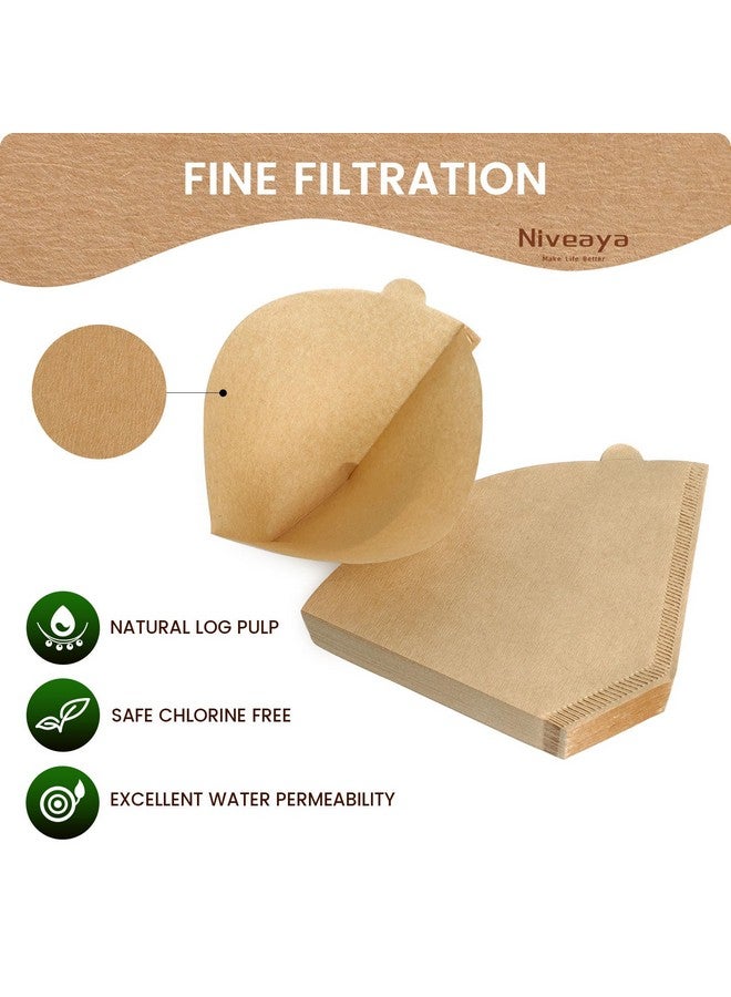 Niveaya Niveaya Coffee Filters 8-12 cup - 200 Count, Size 04 Unbleached Natural Brown, Disposable for Pour Over and Drip Coffee Maker  - Image 4