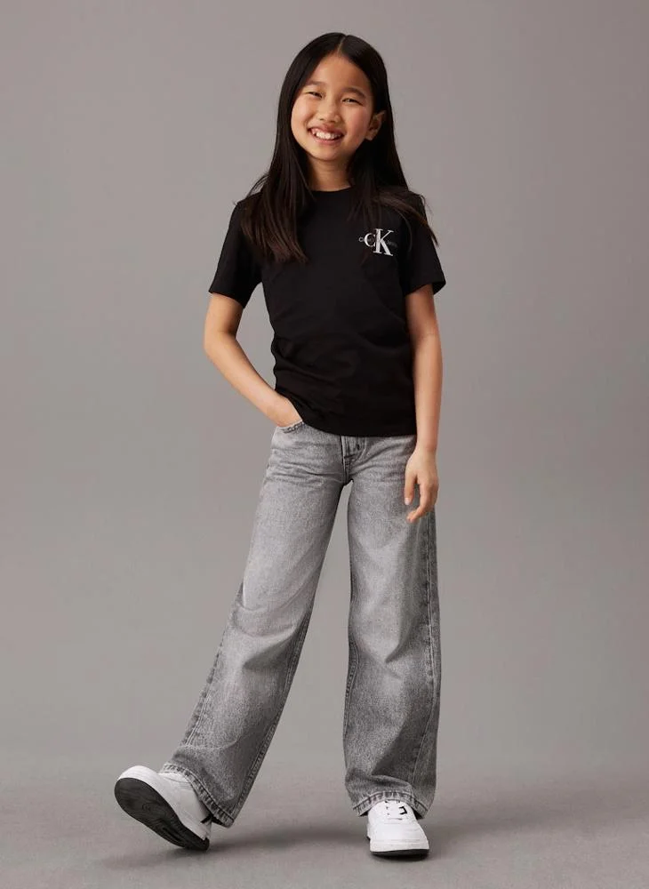 Calvin Klein Jeans Kids Chest Monogram Crew Neck T-Shirt