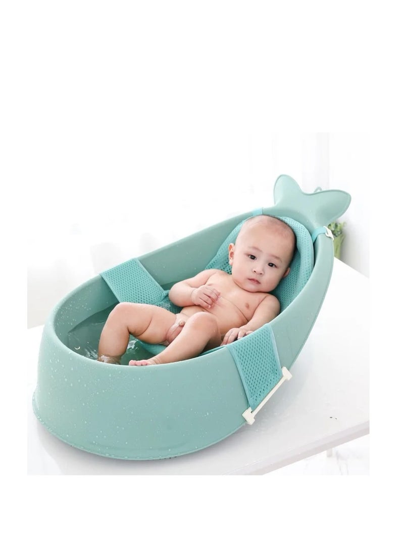 Plastic Portable Baby Shower Bathtub with Soft Mat Travel Baby Bathtub - Image 2