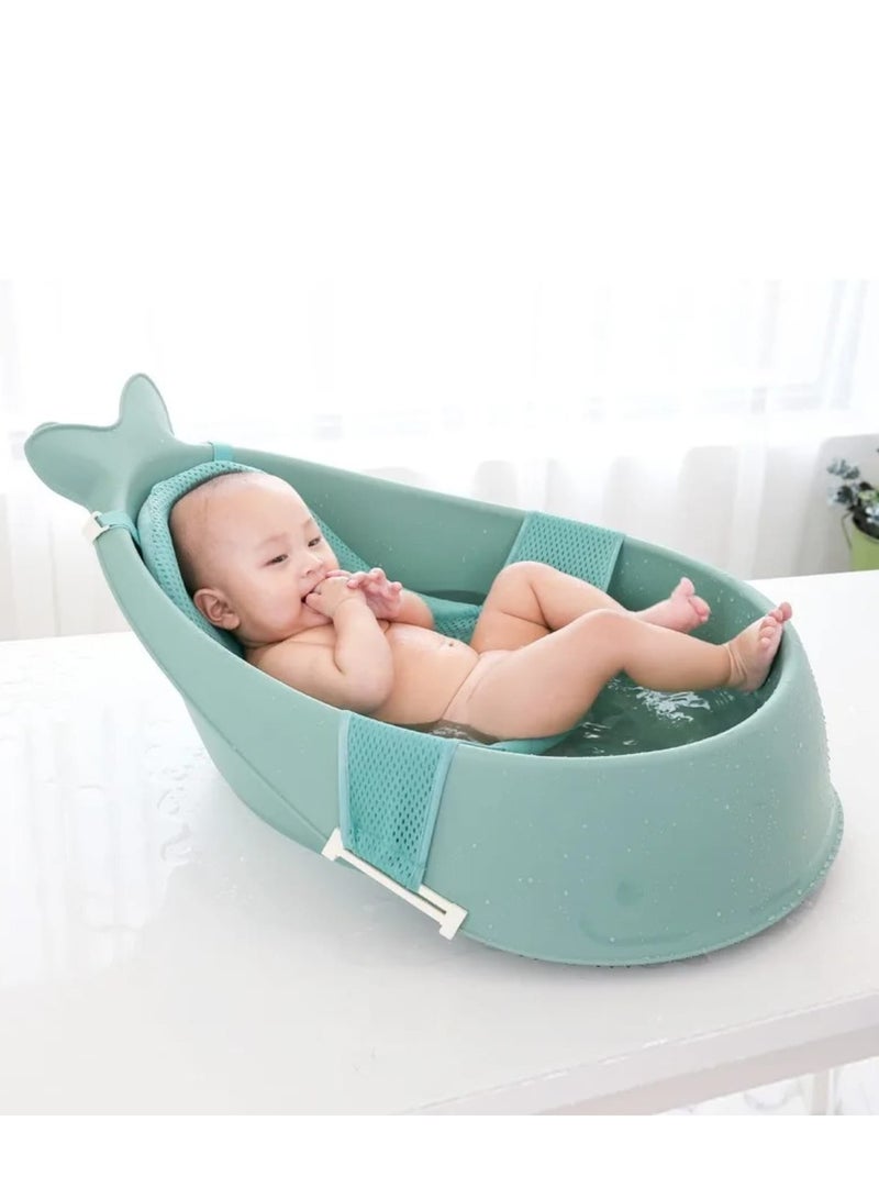 Plastic Portable Baby Shower Bathtub with Soft Mat Travel Baby Bathtub - Image 5