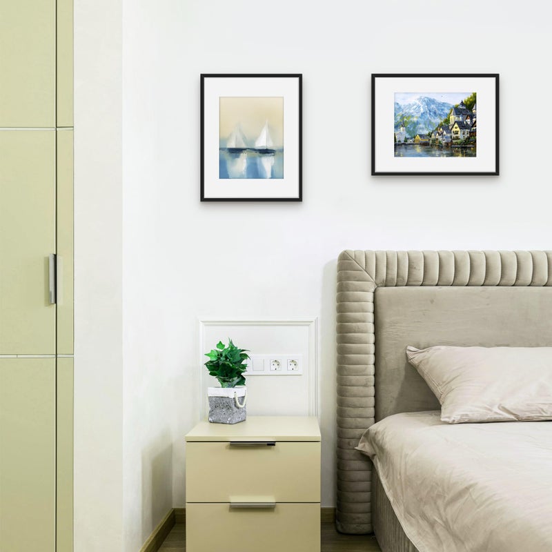 Picrit 11x14 Picture Frame Set of 12, Display 8x10 with Mat or 11x14 without Mat, Photo Frames for Wall Mounting or Table Top Display, Black - Image 4