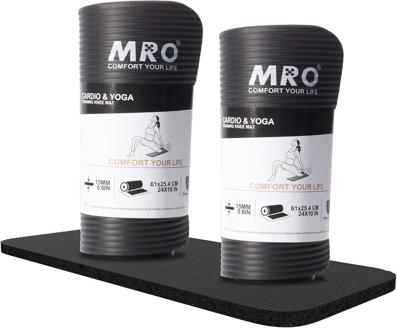 MRO Yoga Knee Pad Cushion –Premium Exercise Knee Pad - Eliminate Pain During Home Workout - Extra Padding & Support for Knees, Wrists, Elbows - Complements Your Yoga Mat 24''X10''X0.6'' - Image 1