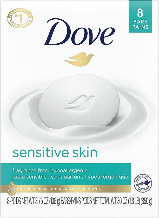 Dove صابون دوف للبشرة الحساسة بدون رائحة - 4 أونصات (عبوة من 8) - Image 1