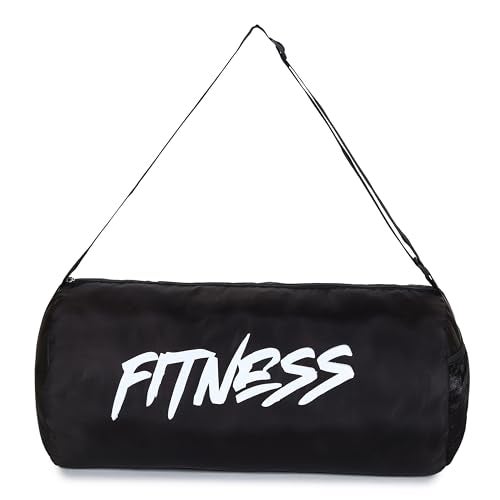 Myfav MY FAV Basic Duffle Polyester Bag for Men & Women | Gym Bag | Unisex Gym Bag | Adjustable Shoulder Strap | Side Mesh Pocket | Gym Duffle Bag | Capacity – 21 litres (Black) - Image 1