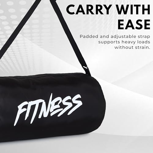 Myfav MY FAV Basic Duffle Polyester Bag for Men & Women | Gym Bag | Unisex Gym Bag | Adjustable Shoulder Strap | Side Mesh Pocket | Gym Duffle Bag | Capacity – 21 litres (Black) - Image 3