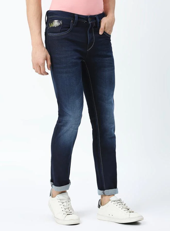 لومان بي جي 3 Mid Rise Low Fade Jeans with Button Closure by Styli