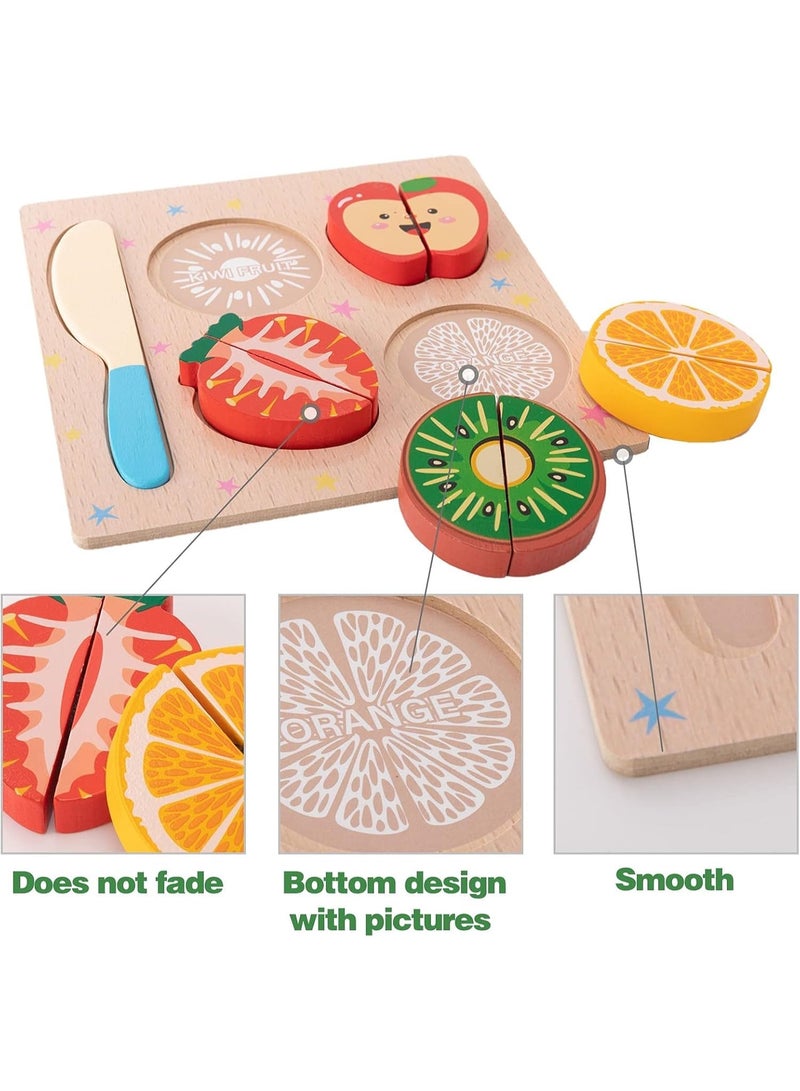 السيد باندا أحجية خشبية للأطفال، مكعبات بناء خشبية للتعلم للأطفال من سن 1 إلى 5 سنوات، لوحة أحجية ثلاثية الأبعاد، لعبة تعليمية للأولاد والفتيات مع تنمية مهارات التنسيق بين اليد والعين (فاكهة) - Image 5