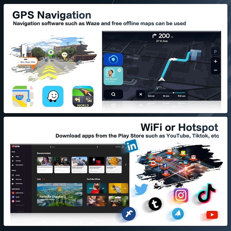 فيريكس ستيريو سيارة هيونداي توسان IX35 مناسب لشاشة توسان أندرويد iX35 مع Apple Carplay Android Auto لاسلكي واي فاي DSP FM&AM BT AHD كاميرا متضمنة واجهة سريعة QLED (2 + 32 جيجابايت Carplay 4CORE) - Image 5