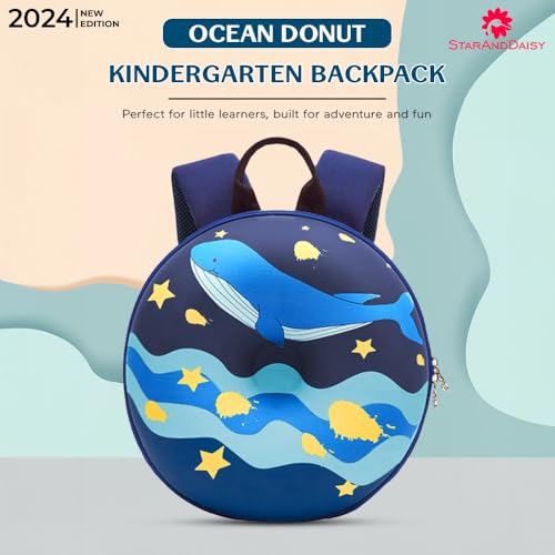StarAndDaisy Toddler Ocean Donut Backpack, Kindergarten Preschool Mini Bag for Kids, Nice Birthday Gifts for Girls & Boys - Image 2