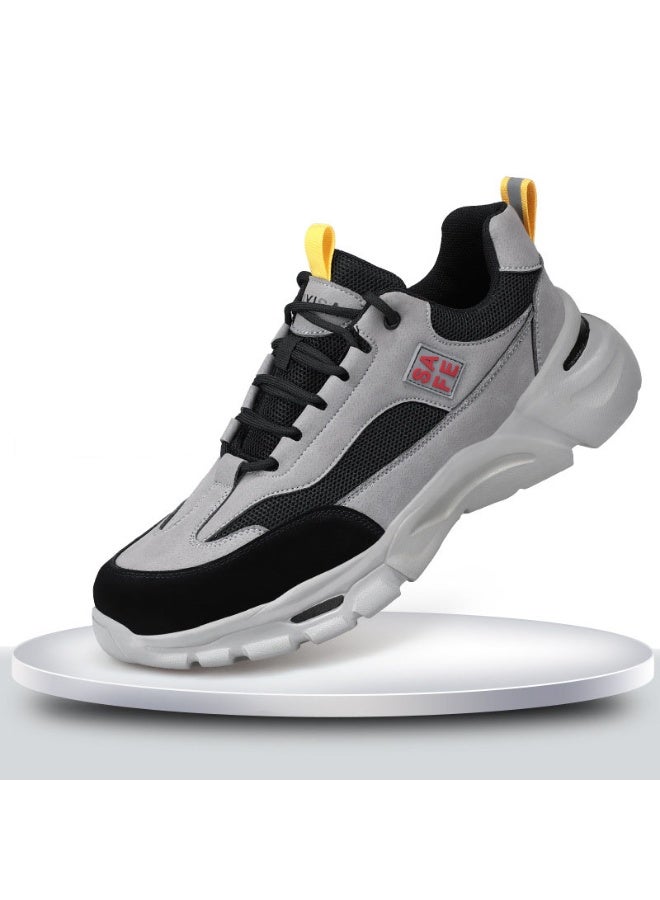 NIBEMINENT Fashion Wear-resistant Safety Shoes Men's Package Steel Head Anti-smash Anti-puncture Safety Protection Work Shoes - Image 1