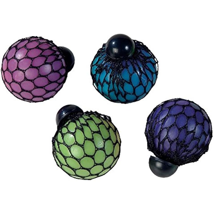 Geddes Raymond Rainbow Squeeze Ball Toy for Kids, Mesh (Pack of 24) - Image 1